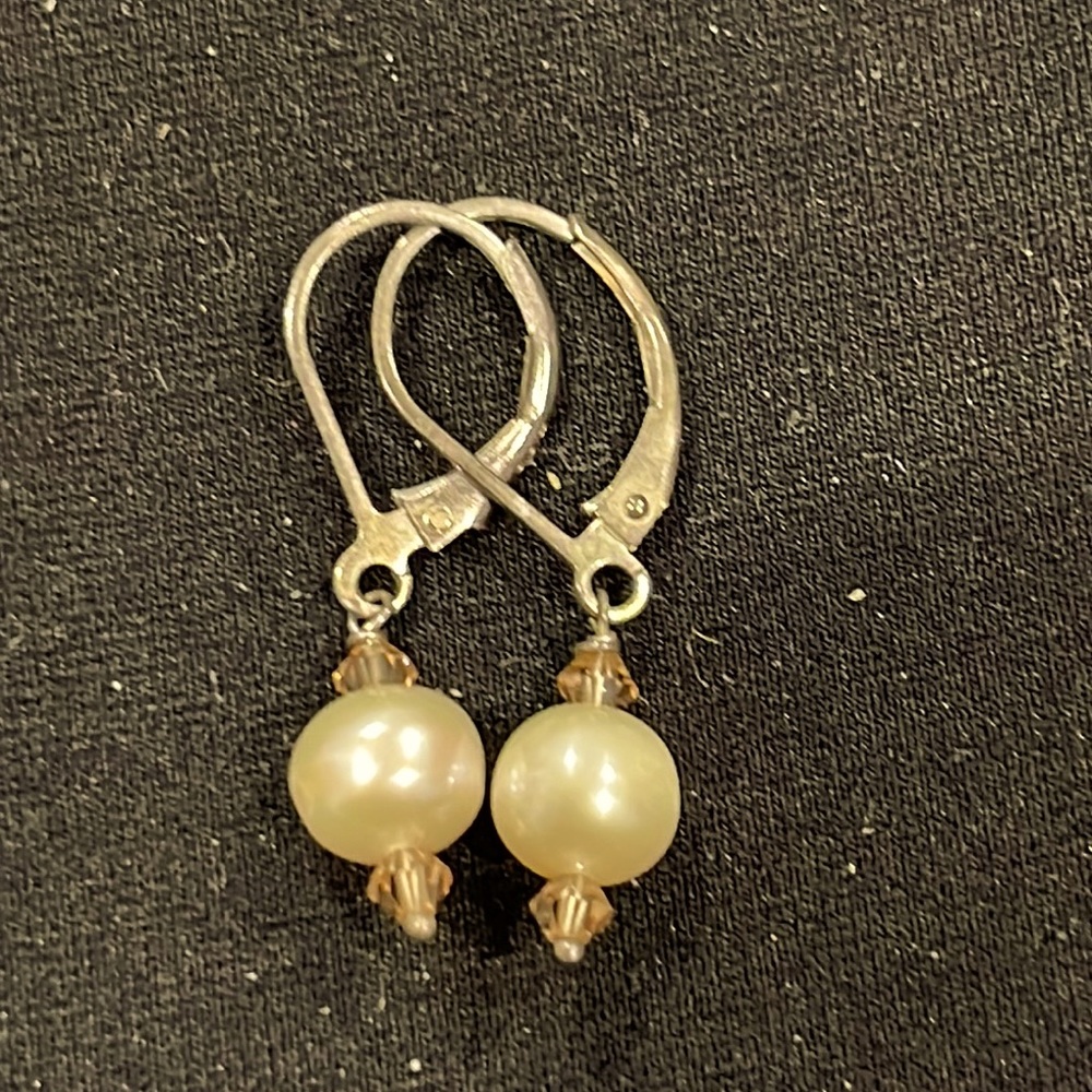 Vintage Pearl 925 Drop Earrings